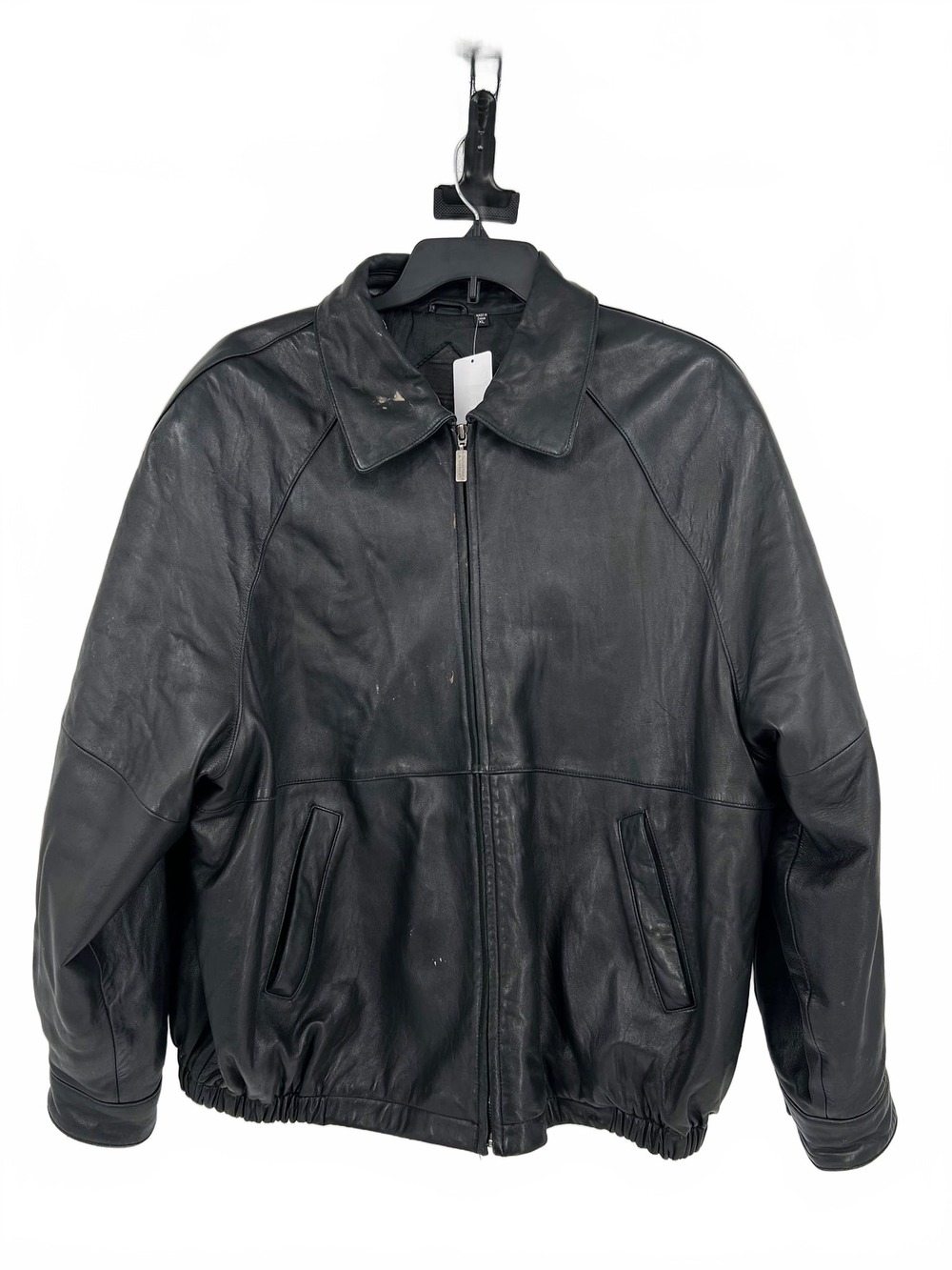 Roundtree & Yorke Black Lambskin Leather Jacket | Men’s XL